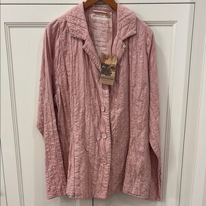 PRIVATSACHEN Pink Cotton Quilted Jacket—STUNNING FABRIC & Style—One Size—NWT!